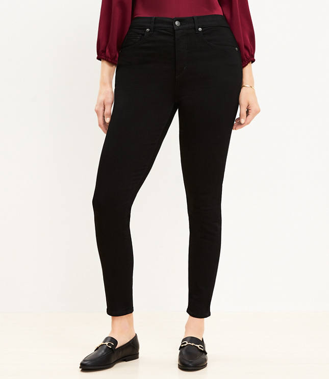 Tall Curvy Sculpting Pocket High Rise Skinny Jeans in Jet Black Wash