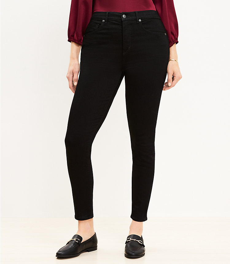 Curvy High Rise Skinny Jeans in Black image number 0