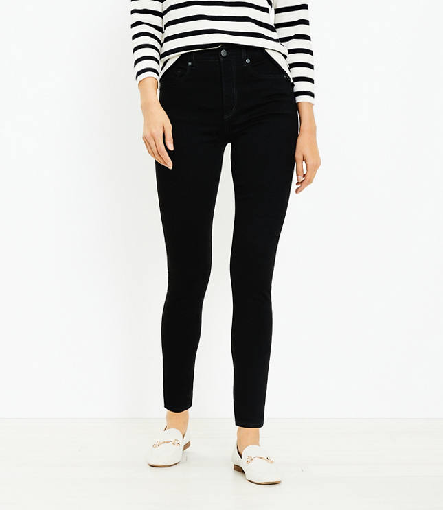 Curvy High Rise Skinny Jeans in Black