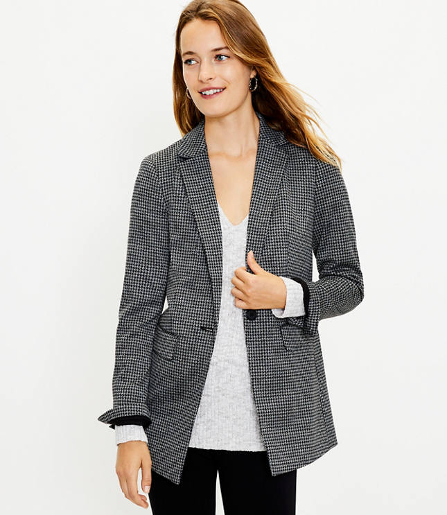 Houndstooth boyfriend outlet blazer