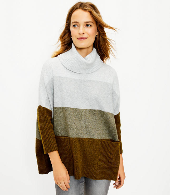 loft v neck poncho sweater