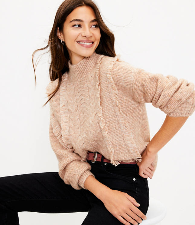Loft fringe sweater sales