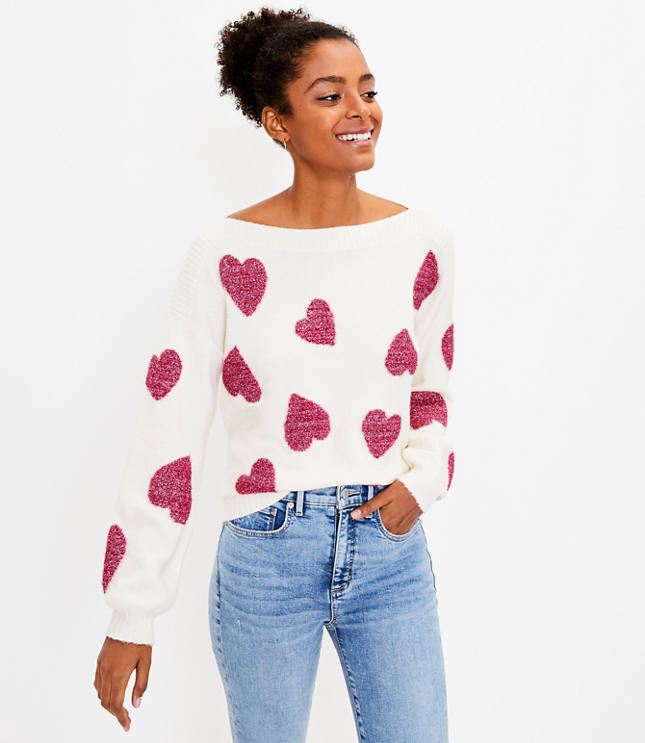 Loft heart sweater best sale