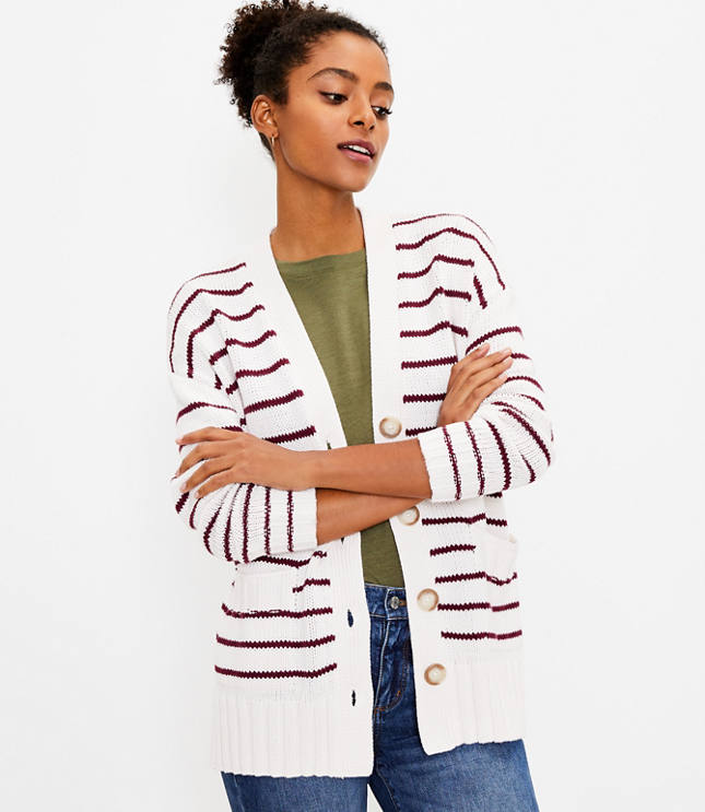 Loft striped cardigan shop