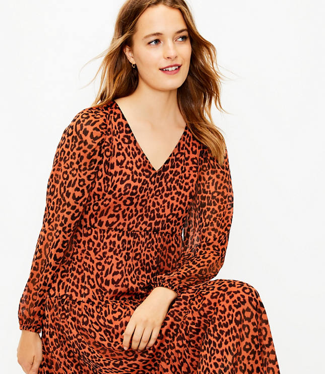 Petite leopard print midi dress sales