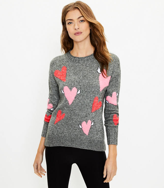 LOFT Lou & Grey Heart Emoji Fleeceback Sweatshirt - ShopStyle