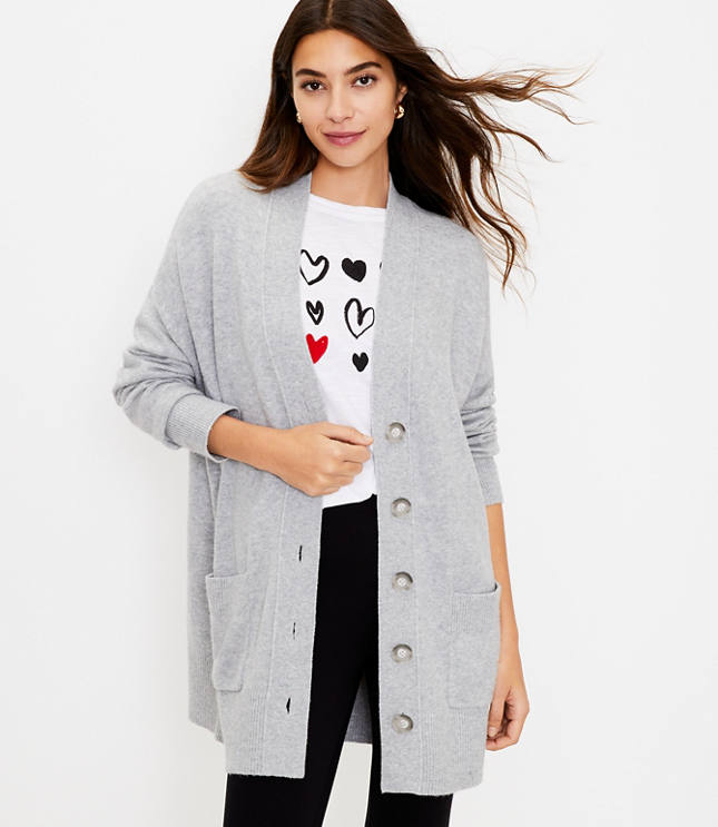 Relaxed V Neck Pocket Cardigan