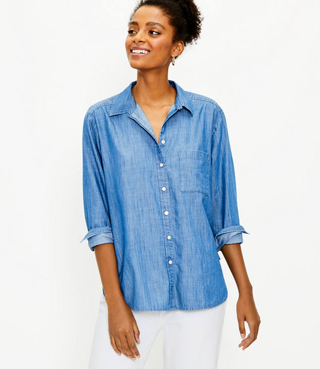 Relaxed Chambray Pocket Shirt