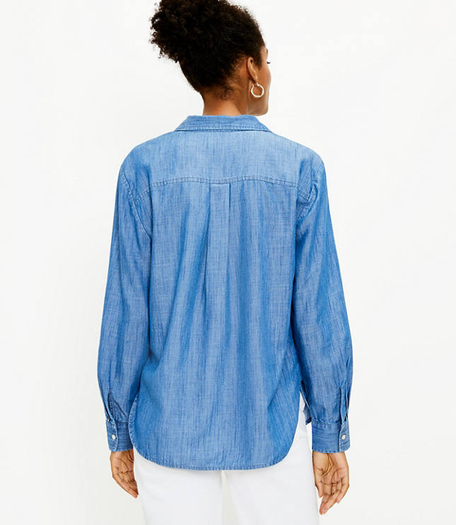 Relaxed Chambray Pocket Shirt