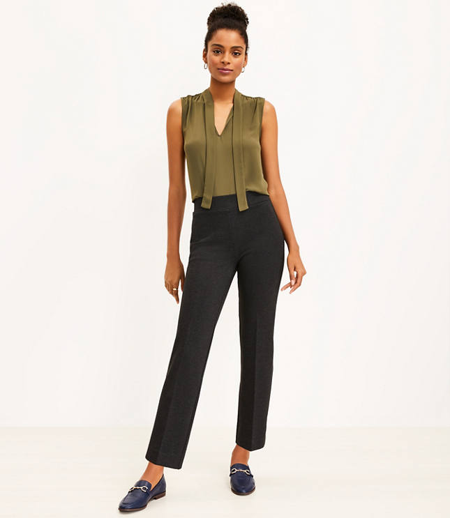 Petite Pull On Straight Pants in Ponte