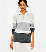 Petite Striped Zip Tunic Sweater carousel Product Image 1