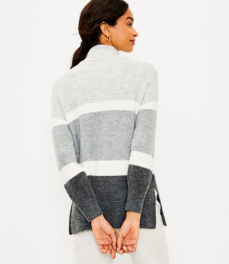 Petite Striped Zip Tunic Sweater image number 2