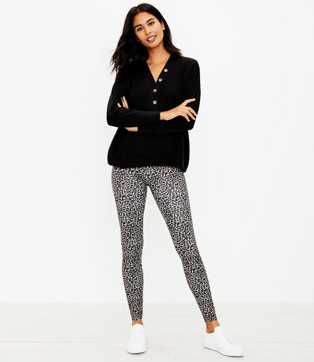 Petite leopard outlet print leggings