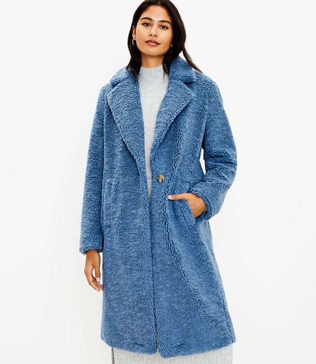 Petite sherpa shop coat