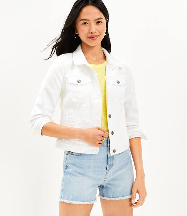 Loft white denim store jacket