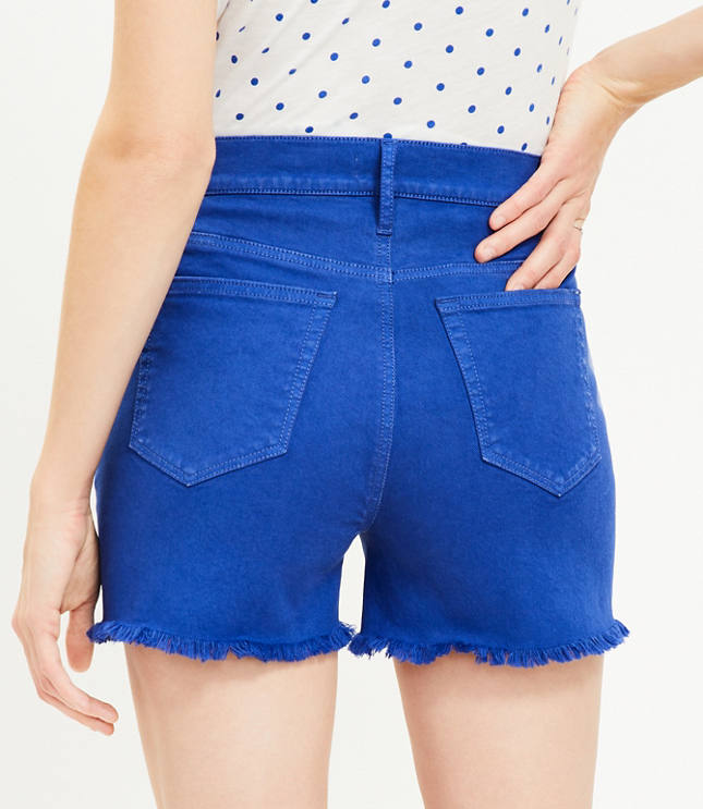 Women Shorts High-Rise Cerulean Blue Short | Blexry