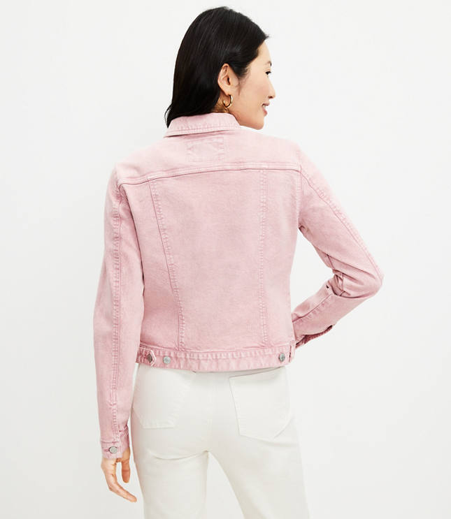 Loft pink shop denim jacket