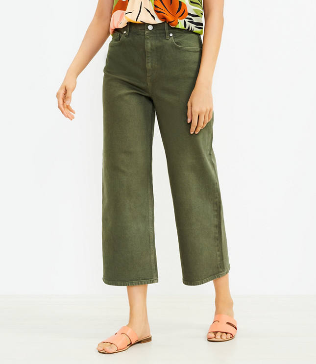 Loft wide 2024 leg crop pants