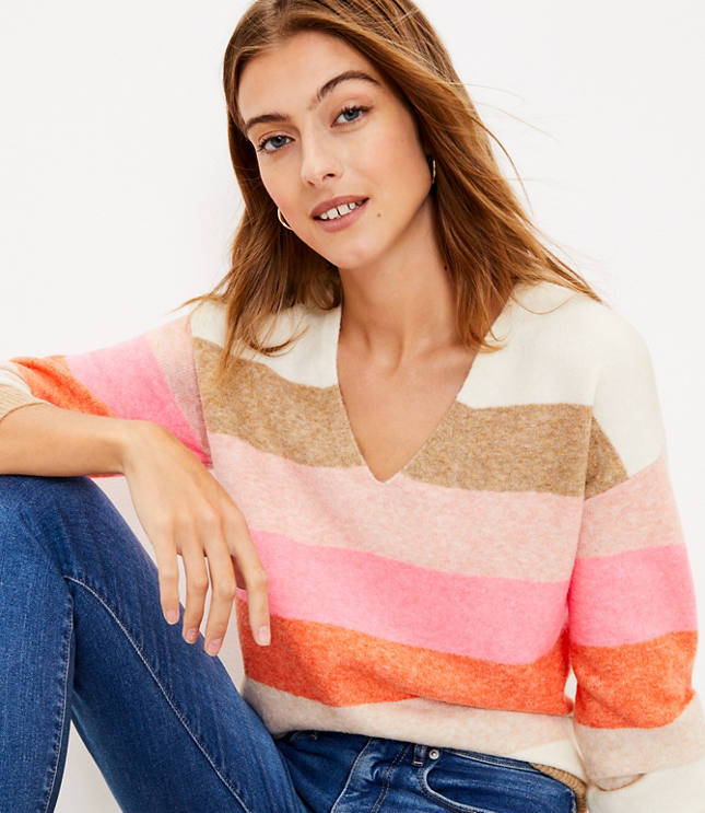 V neck sweater on sale striped