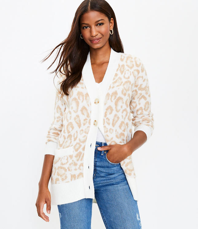 Cheetah cardigan outlet sweater