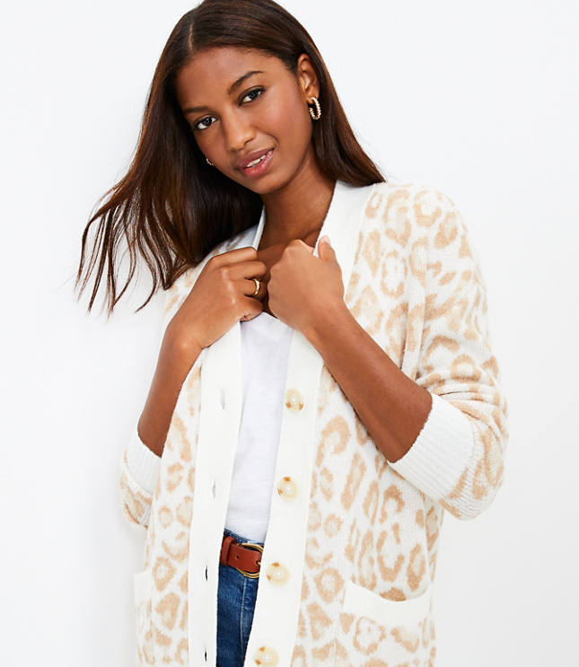 Leopard hot sale boyfriend cardigan