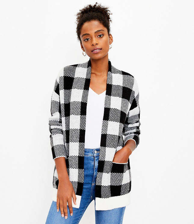 Buffalo plaid hotsell open cardigan