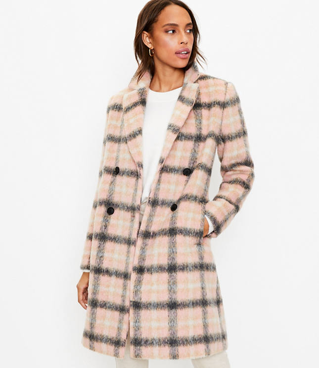 Plaid Double Breasted Coat