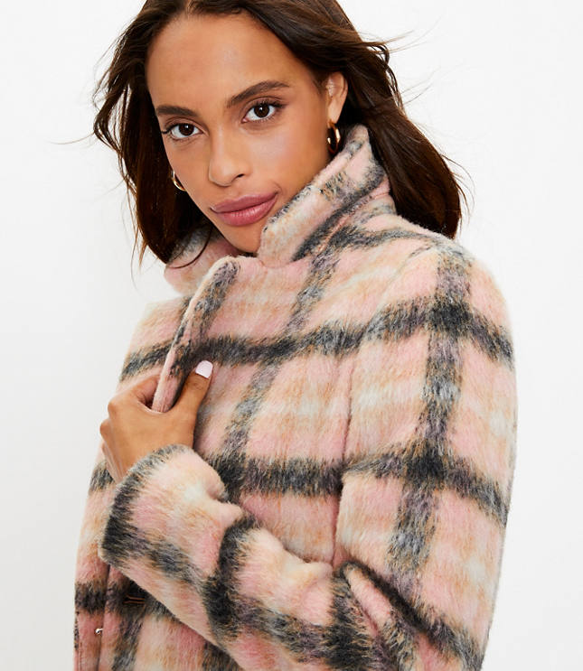 Plaid Double Breasted Short Sleeve Coat