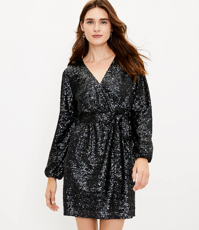 sequin wrap gown