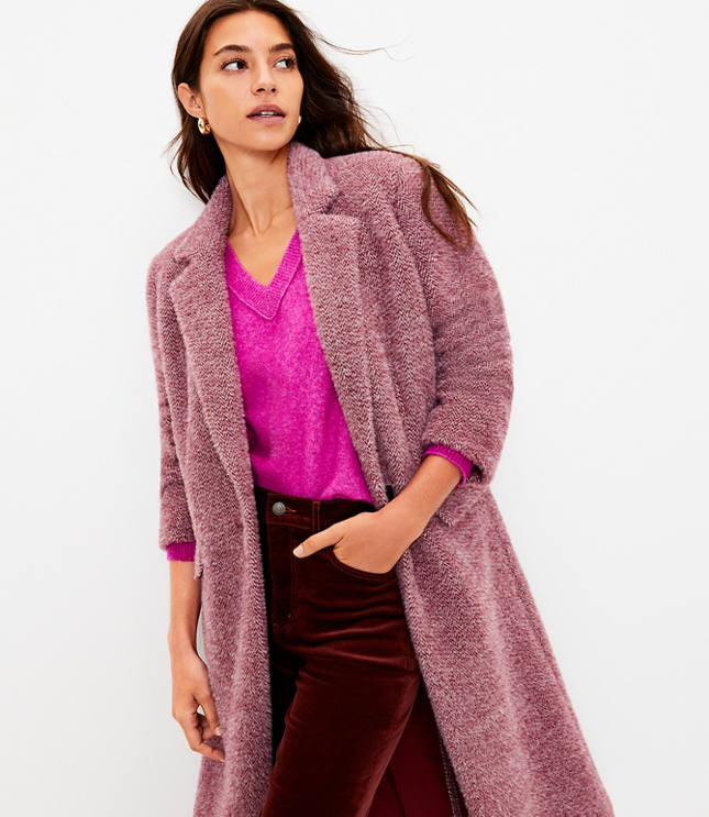 Petite herringbone coat hotsell