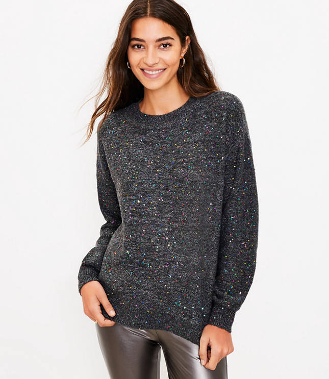 Loft Rainbow Sequin Sweater