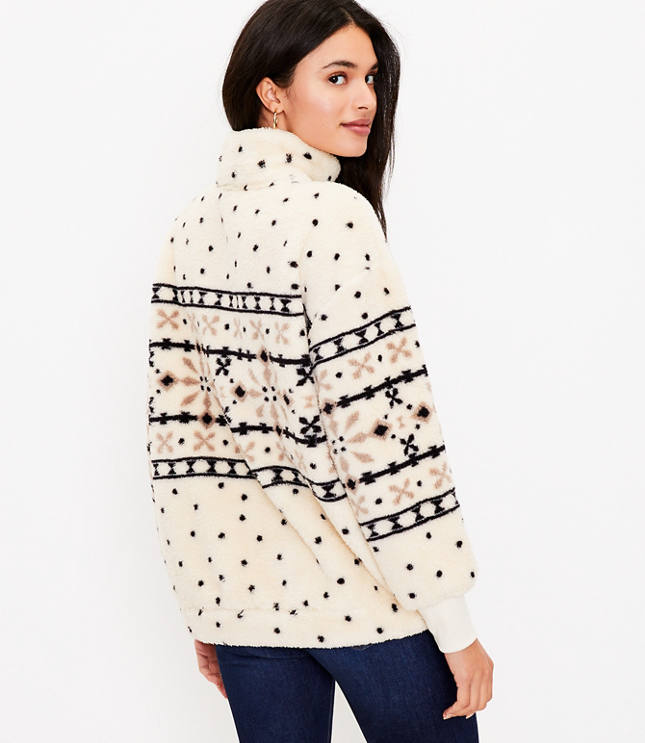 Loft sherpa zip sweatshirt new arrivals