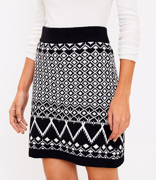 Loft Fair Isle Sweater Skirt