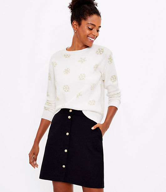 Loft Tall Wooly Button Pocket Skirt