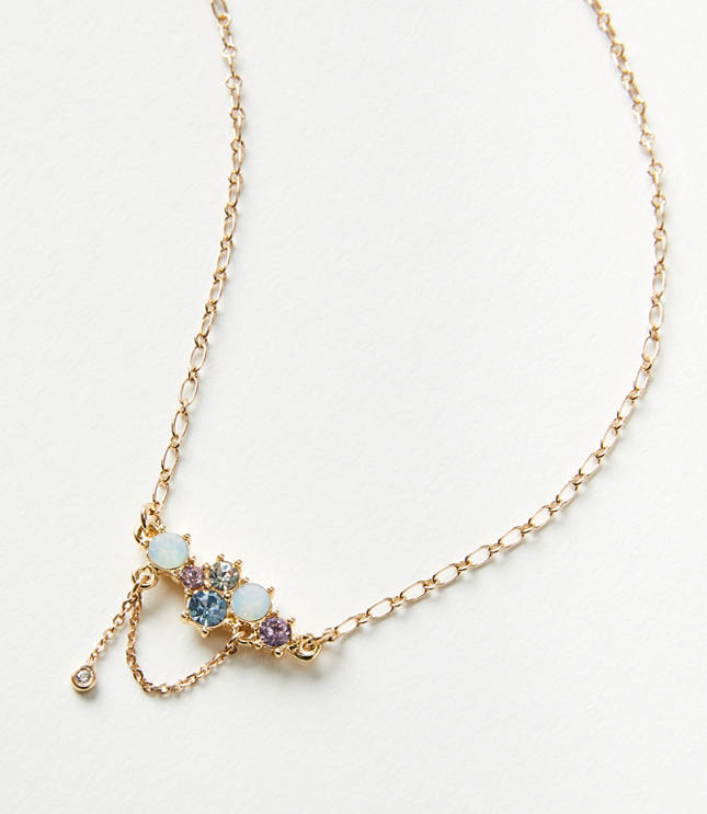 Stone Cluster Chain Necklace