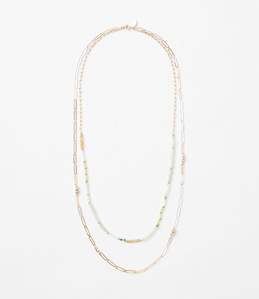Loft Rondelle Chain Layered Necklace