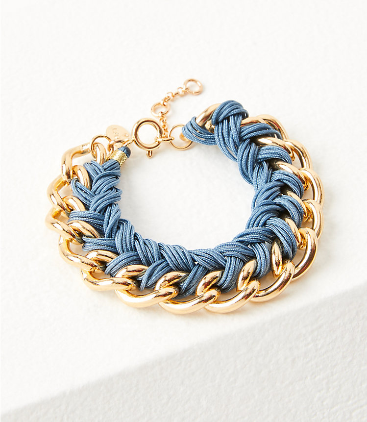 Fabric Wrapped Chain Bracelet image number null
