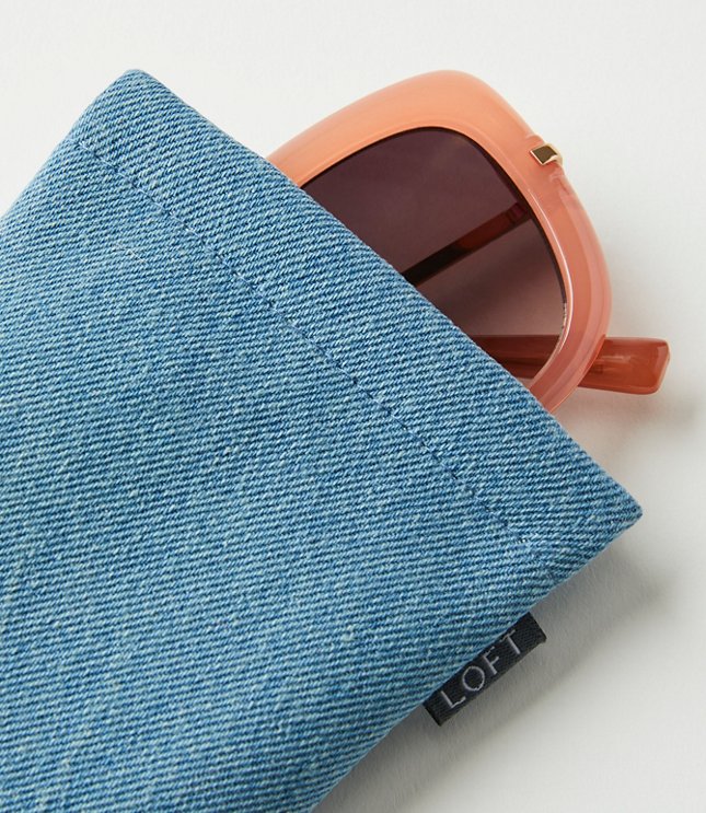 Chambray Cinched Sunglasses Case