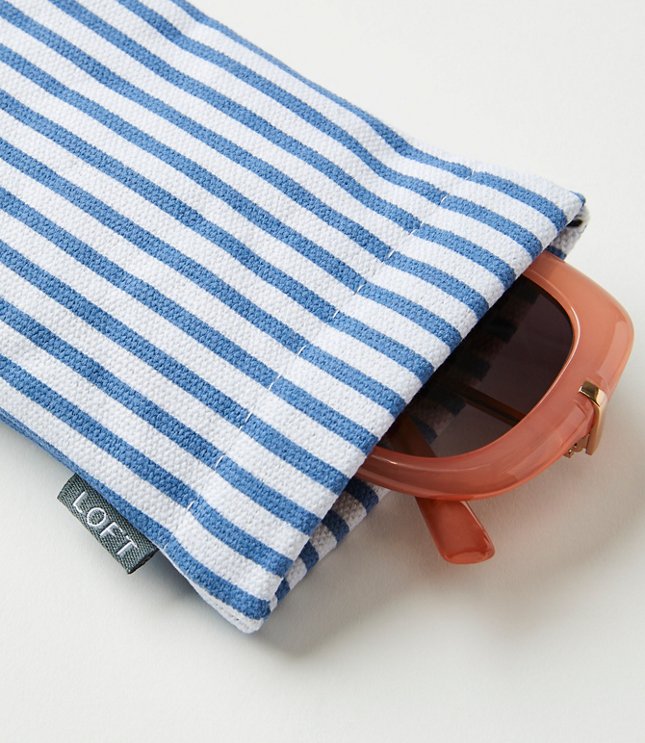 Stripe Cinched Sunglasses Case
