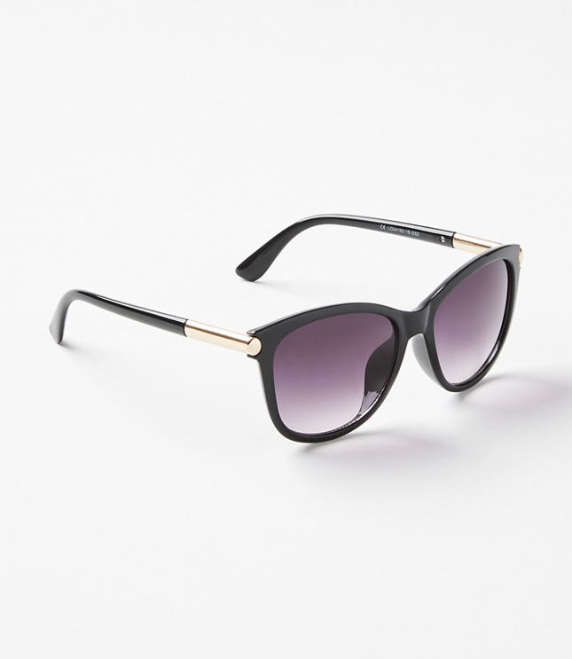 Loft Soft Rectangle Sunglasses Black Women's