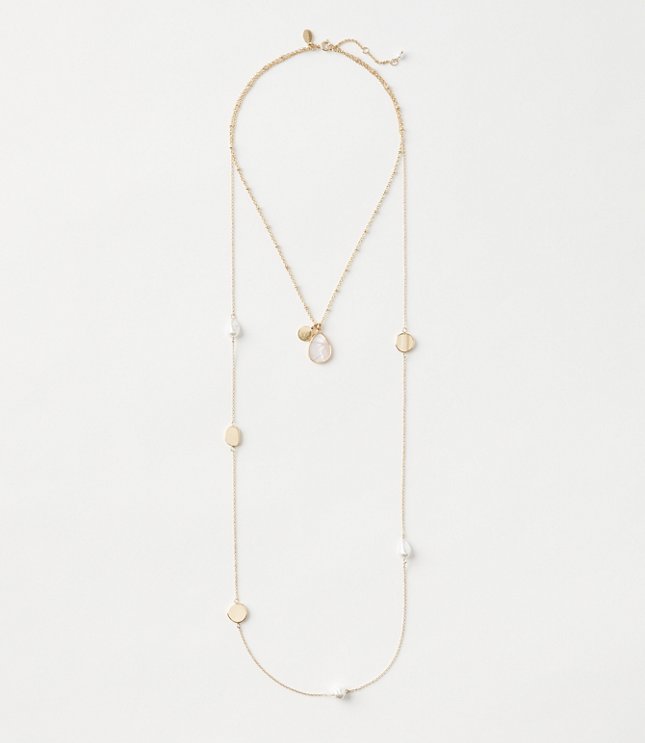 Loft Pearlized Layered Necklace Set