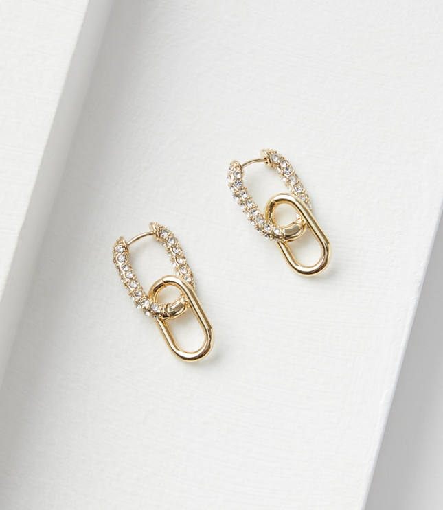 Pave Chain Link Drop Earrings