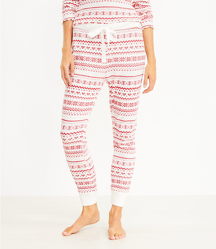 Petite Fair Isle Jogger Pajama Pants image number 0