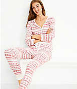 Petite Fair Isle Jogger Pajama Pants carousel Product Image 2