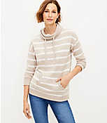 Striped Cowl Neck Pocket Tunic Sweater carousel Product Image 1