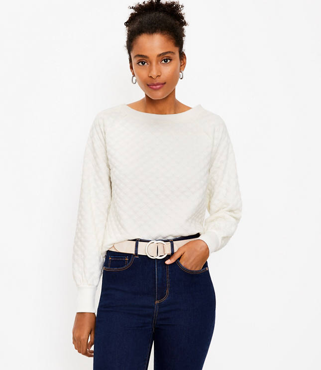 Heat loft quilted online crewneck sweatshirt