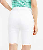 Fresh Cut High Rise Denim Bike Shorts in White carousel Product Image 3