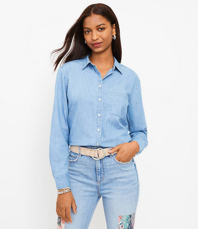 Loft chambray hot sale top