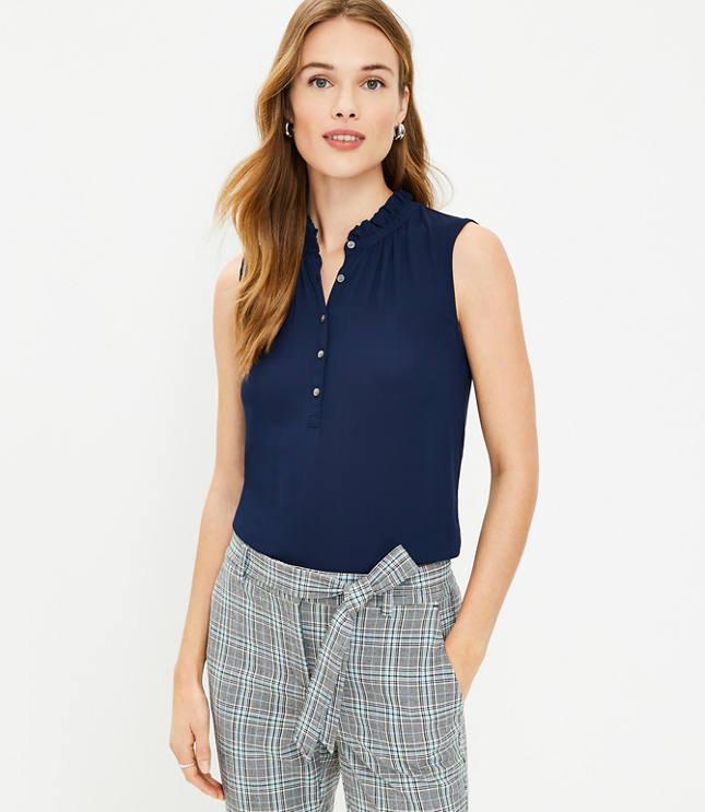 Ruffle Mixed Media Shell