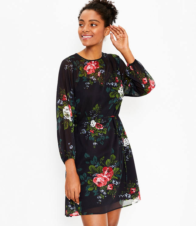 Tall Floral Tie Waist Dress